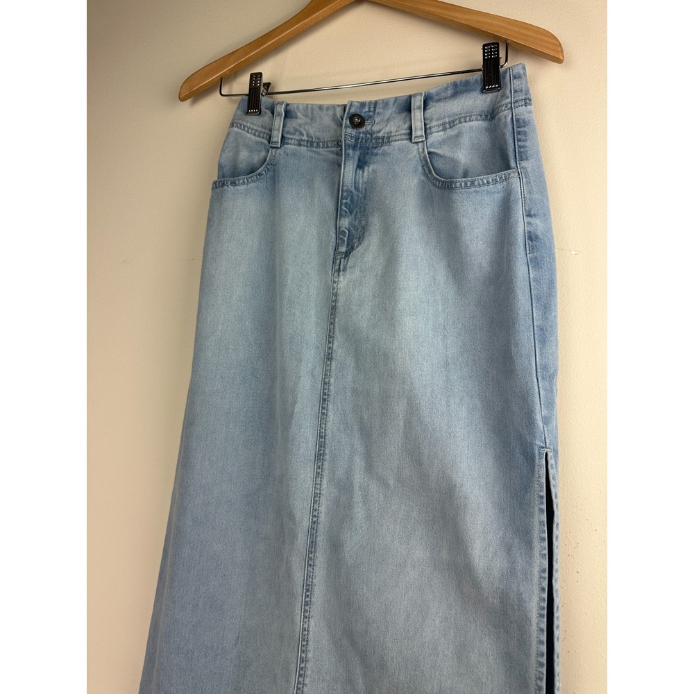 bella dahl Indigo Tencel Cotton Stretch Skirt Ocean Mist Size 25 - Picture 4 of 11